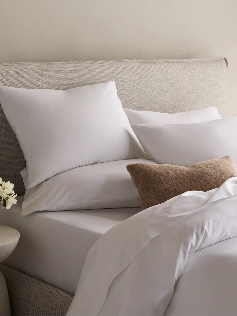 NEW Quince Organic Crisp Percale Duvet Cover, Full/Queen (White)